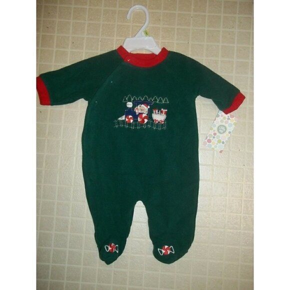 Little ME Infant Baby Boys Size 3 Months CHRISTMAS Sleeper -NEW! SRV $26 - Picture 1 of 4
